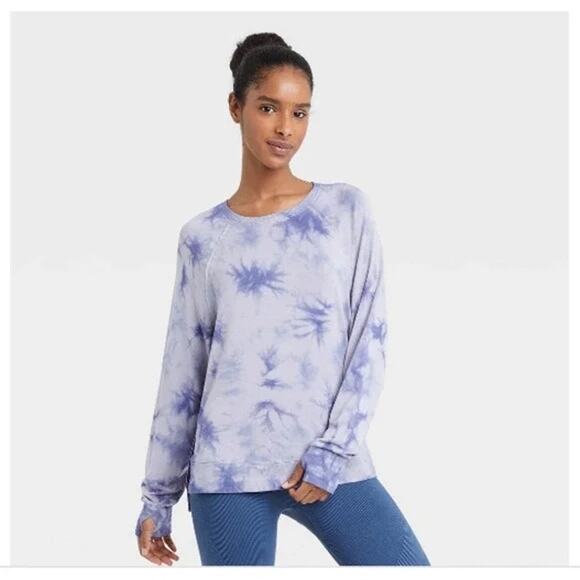 JoyLab Lightweight Soft Purple Tie Dye Sweatshirt - Size Small 💜✨💜 - Picture 1 of 7